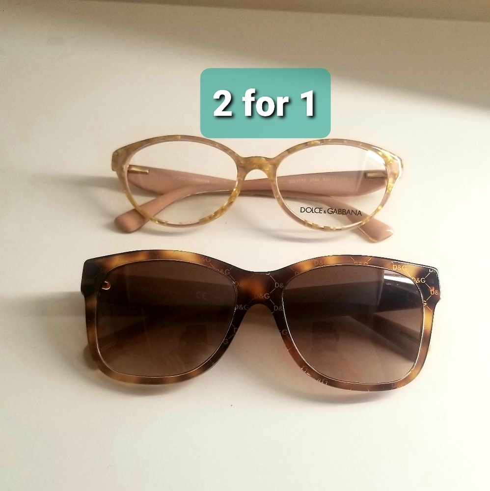 LOT OF 2 DOLCE & GABBANA EYEGLASSES & SUNGLASSES - Picture 1 of 4